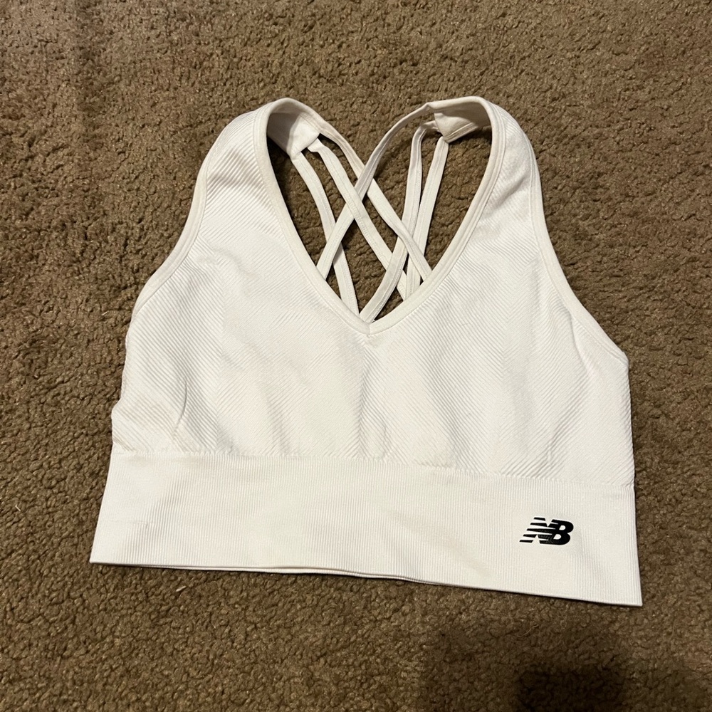 New Balance Women's Crisscross White Sports Bra